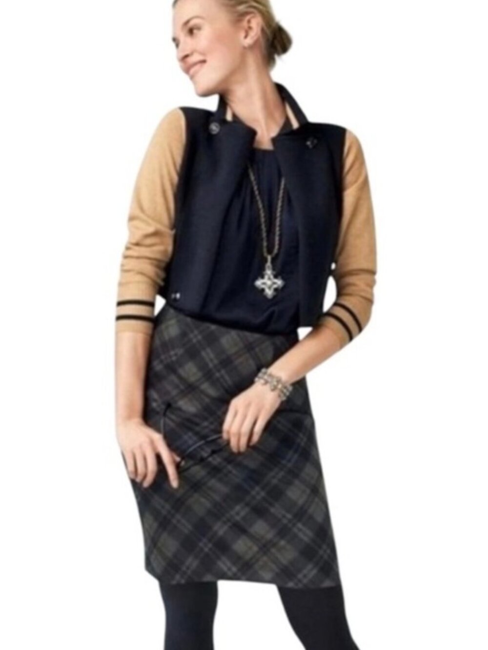 Cabi #3756 Step Out Plaid Skirt Size 6